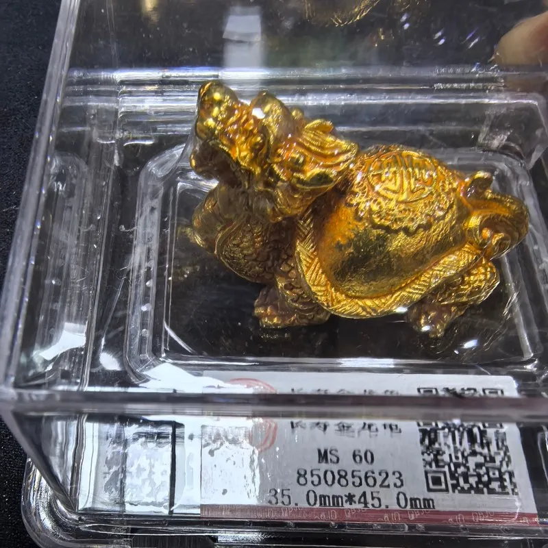 Brass wealth-attracting ornaments, not pure copper, featuring dragon heads golden turtles, for living room, home, and office
