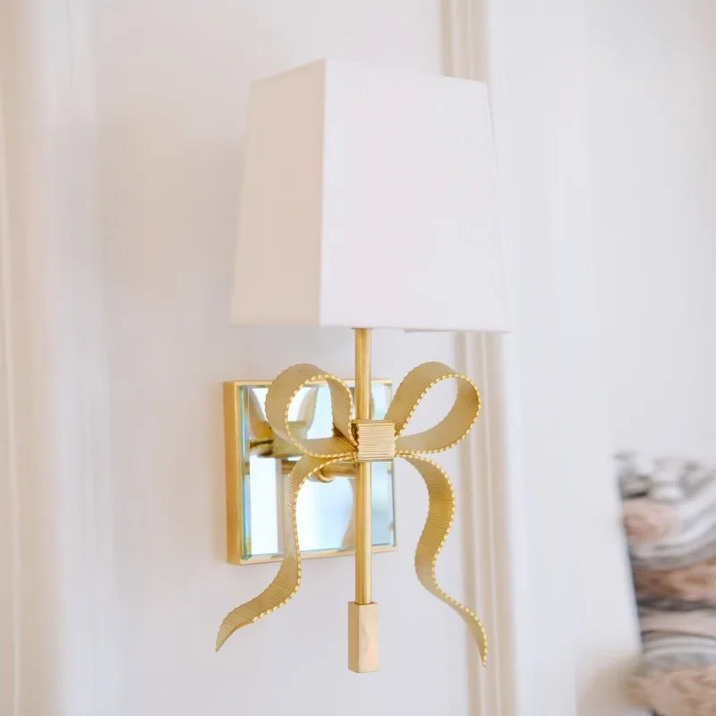 American French Luxury Brass Wall Light LED Hotel Corridor Hallway Living Room Background Bedroom Bedside Decor Novelty New