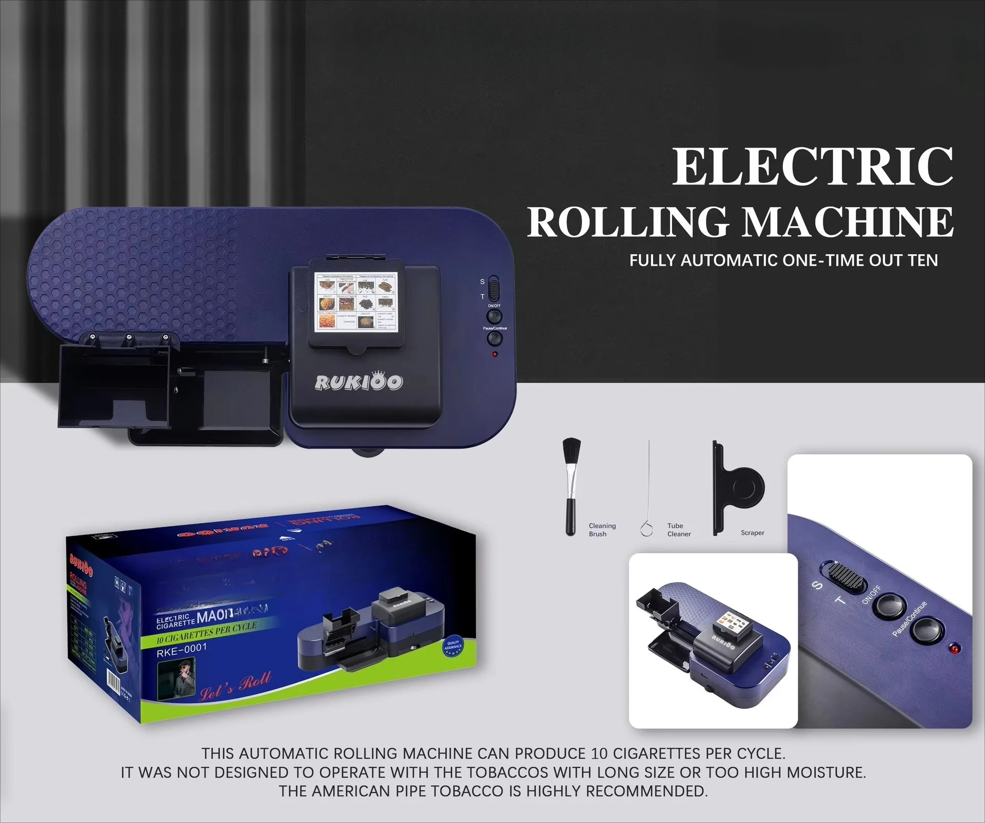Newly Designed Electric Fully Automatic Tobacco Accessories Tobacco Rolling Machine  Cigarette Dispenser