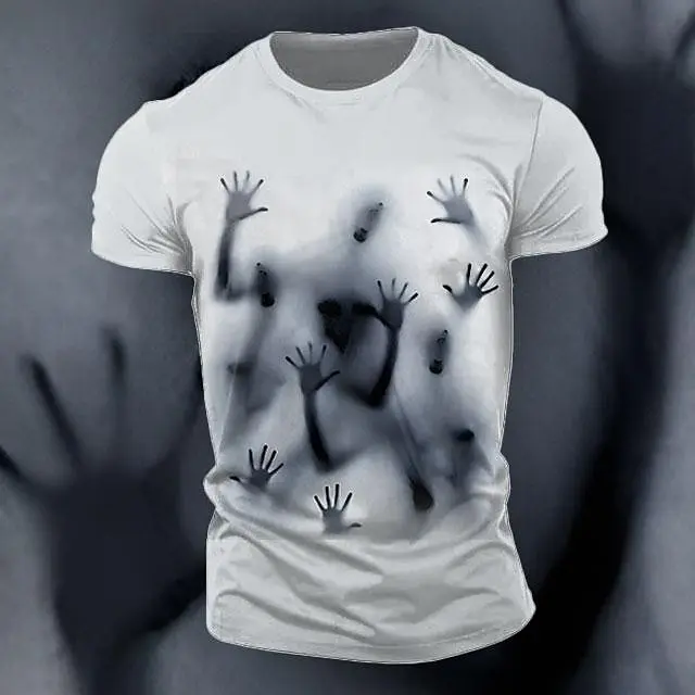 Men's Graphic Reflective T-shirt Short Sleeve T-shirt 3D Print Round Neck Shirt
