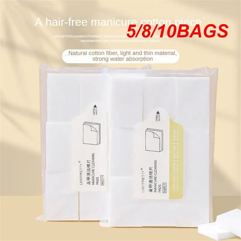 

5/8/10BAGS Nail Remover Not Hurt Hands Cleaning Tools Nail Pads Manicure Tools Wipe Nail Cotton Tear Without Deformation