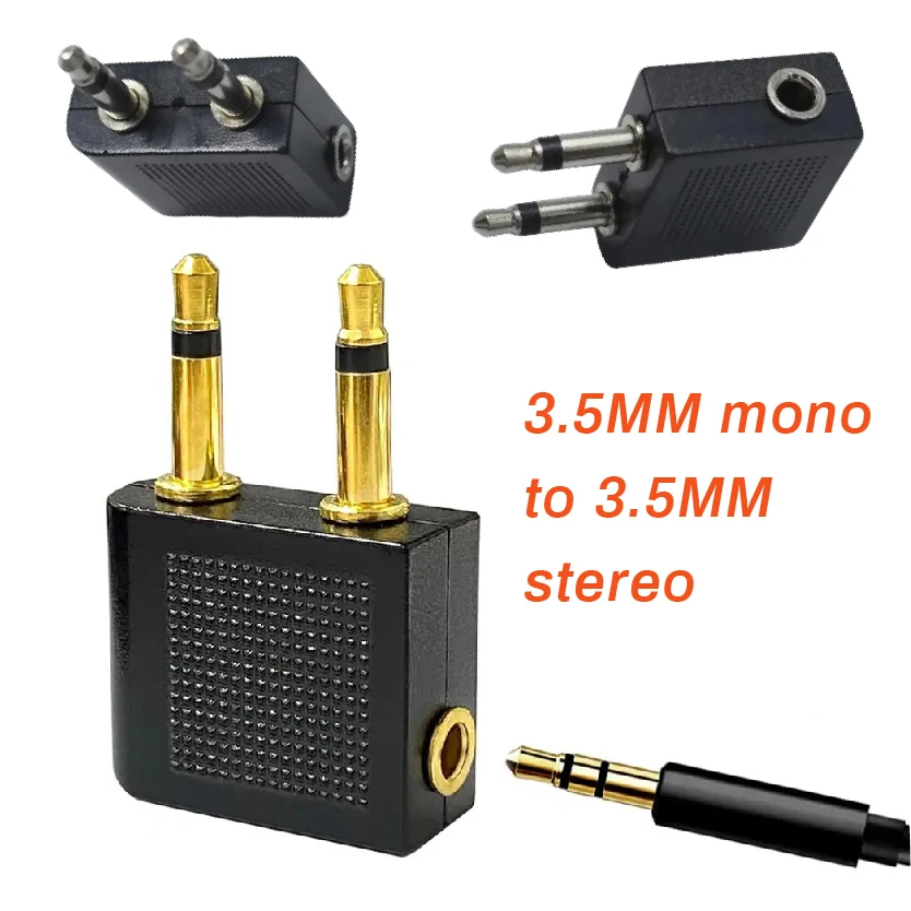 

Audio Adapter Airplane Earphone Headset Jack 3.5mm Suitable for Standard Airline Connectors
