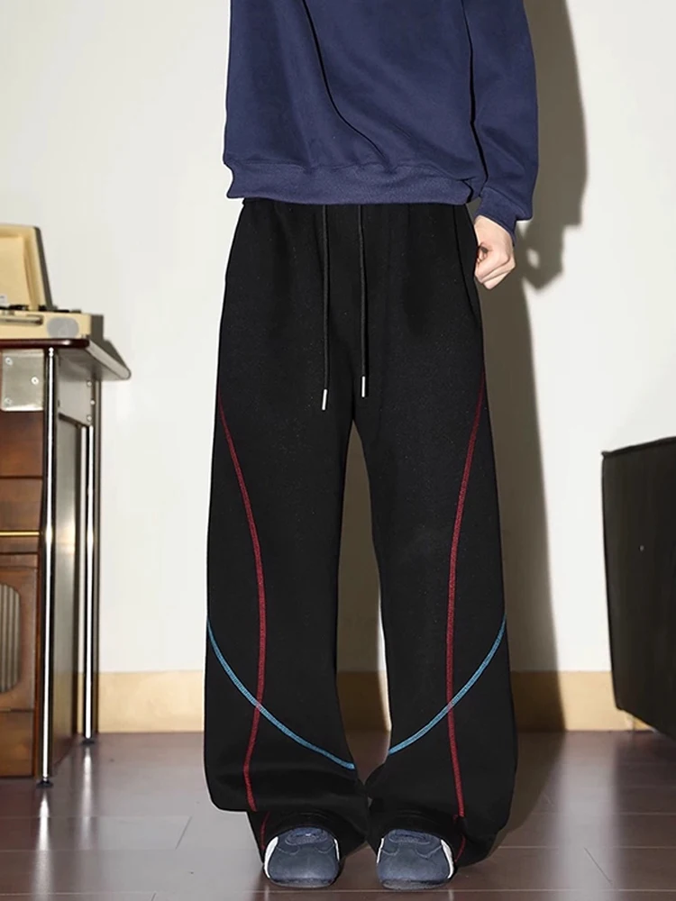 Pantaloni a gamba larga a gamba dritta con nappa Pantaloni casual dalla vestibilità ampia per uomo e donna Autunno Faion Brand Bell Bot