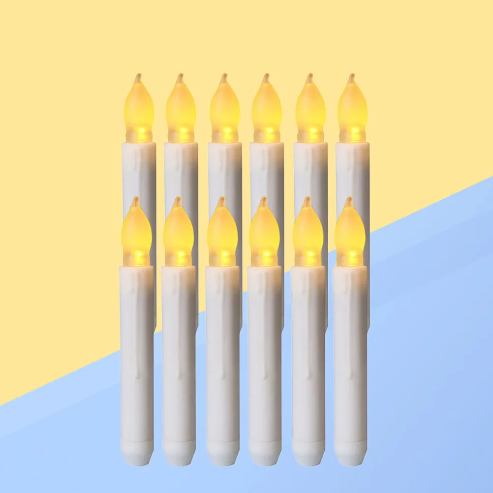12Pcs 2x16.5cm LED Christmas Candles Flameless Wax Light for Indoor Decor Realistic Flickering Lighting Safe with