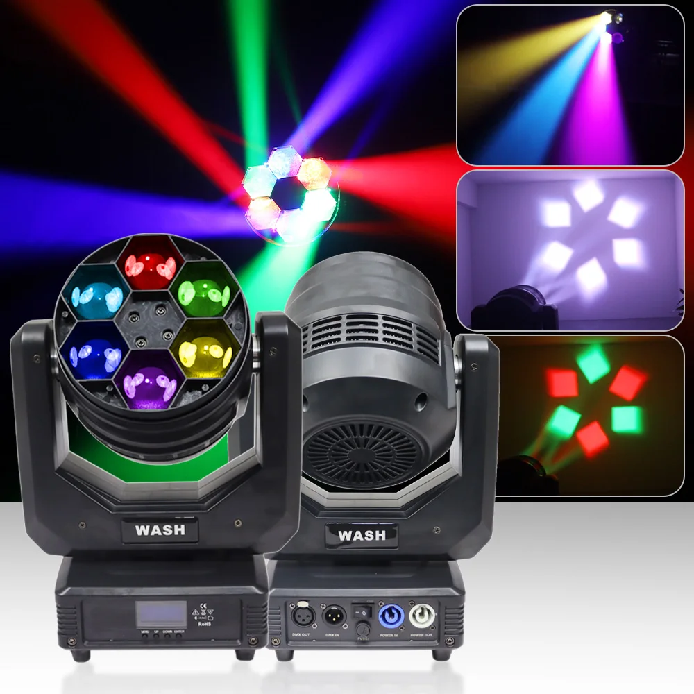 mini bee eye led iluminacao cenica moving head beam zoom wash effect dj disco dance lamp decoracao do partido dmx512 6x40w rgbw 01