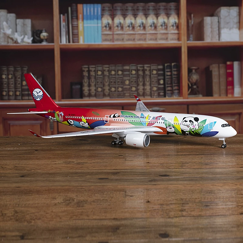 1:142 Sichuan Airlines A350 Sichuan Airlines Panda-เคลือบ Civil Aviation เครื่องบินโดยสาร