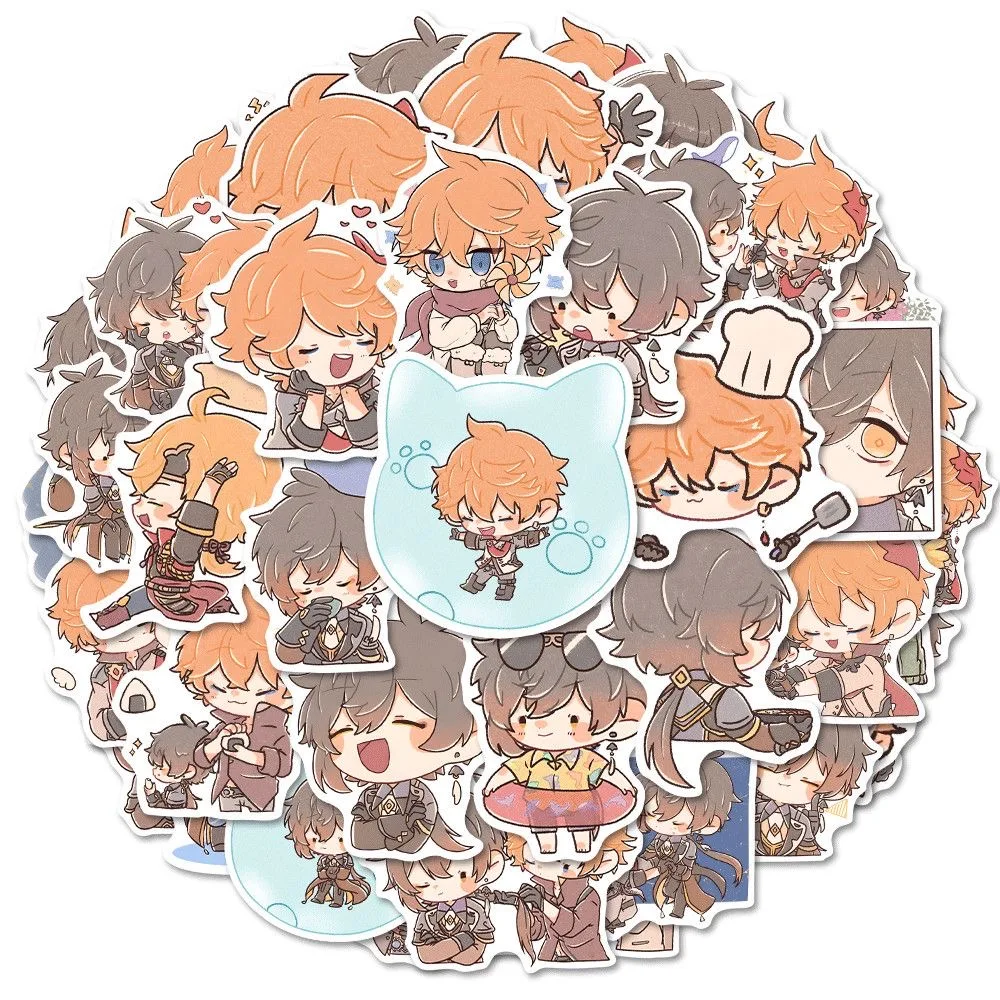 Sunsyea Genshin Impact Merch Fans Collection Role Stickers 55 Pieces Zhongli Tartaglia