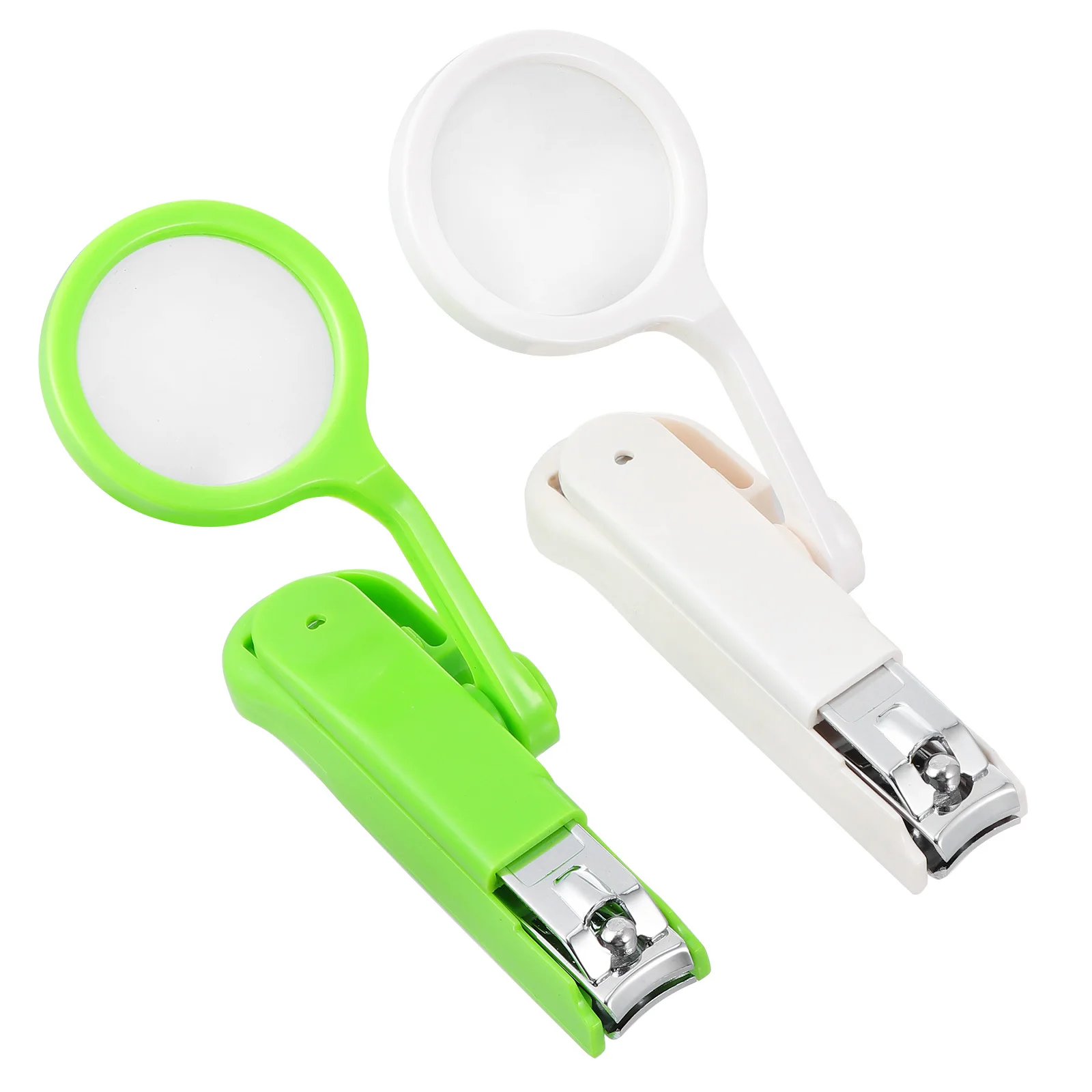 

2Pcs Nail Clipper Premium Carbon Steel Magnifying Glass Adjustable Position Fingernail Cutter Portable Non Slip Manicure Tool
