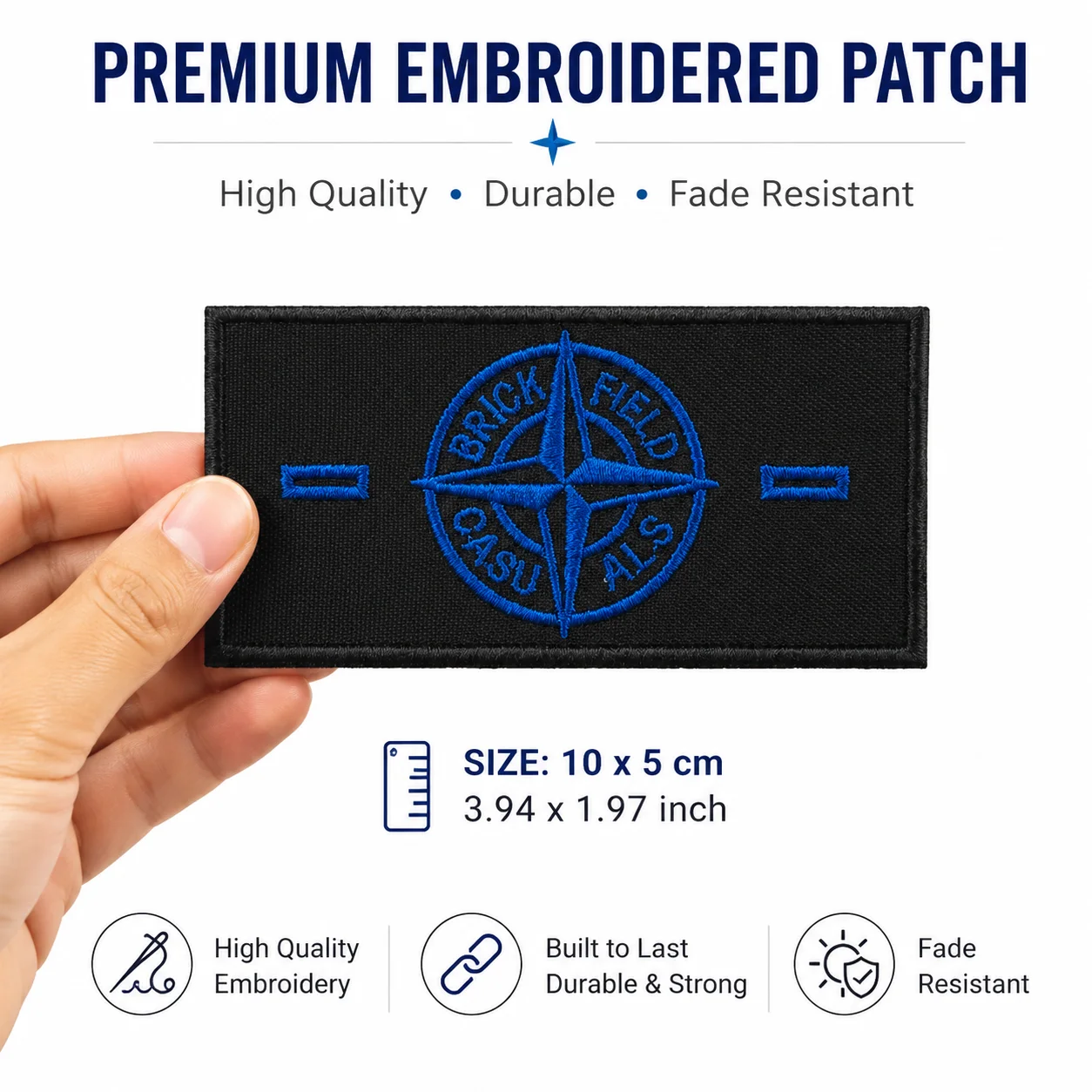 Embroidered Patch Brickfield Rangers Casual Ultras Football Athletic Badge Hook and Loop for Clothes Backpacks Hats & Everything