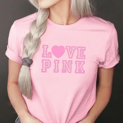 Big Logo Secret Pink Color Print T-Shirts Vintage 90s Pink Women Tee Love Pink Shirt  Female TShirt Summer Outfit Trendy Clothes