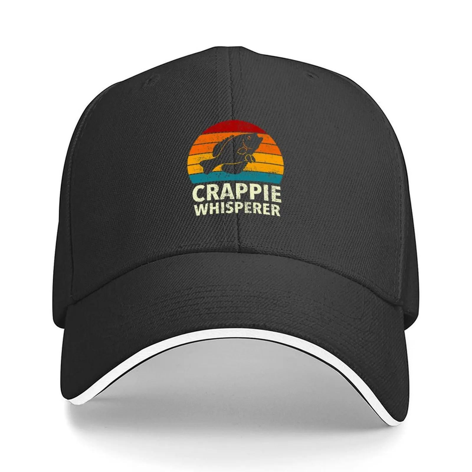 

Crappie Whisperer Fishing Freshwater Sport Fishing And Angling Baseball Cap Thermal Visor Hat men Caps For Men Women's
