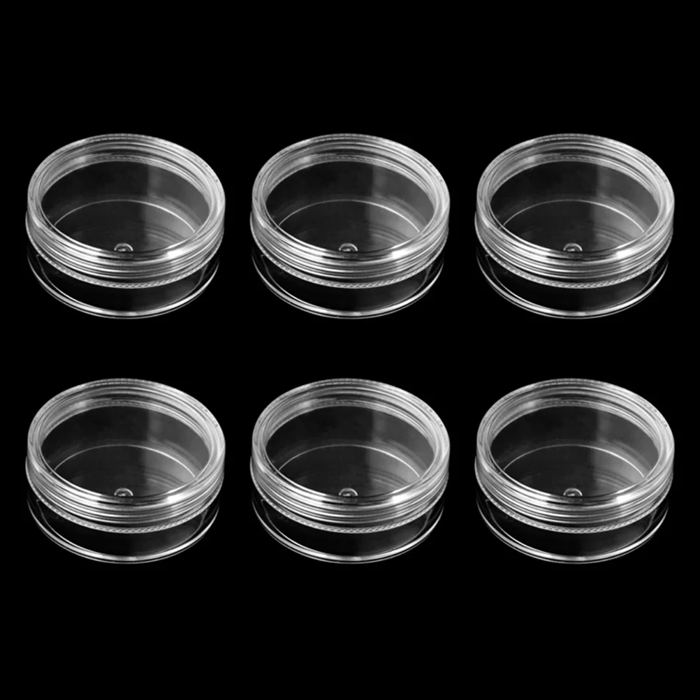 

6Pcs Plastic Storage Boxes Travel Cream Containers Transparent Mini Bottles Reusable Leakproof Sample Bottles Multipurpose