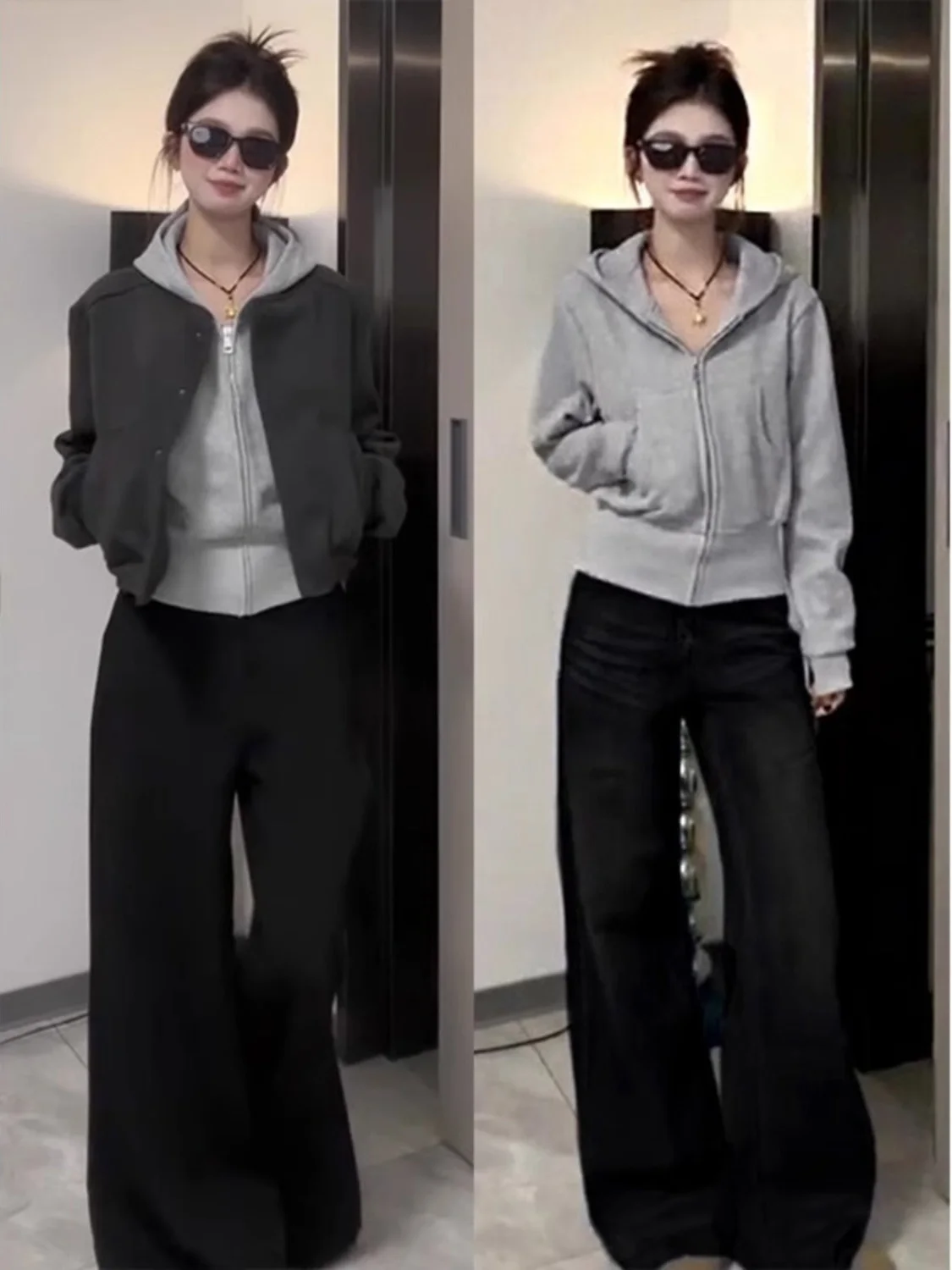 

ay Толстовка с капюшоном на молнии Jaet Женское осеннее пальто Внутренняя одинаковая открытая кардиган Slim Fit Top Bf Sle Combination Long Sve Корейский ...