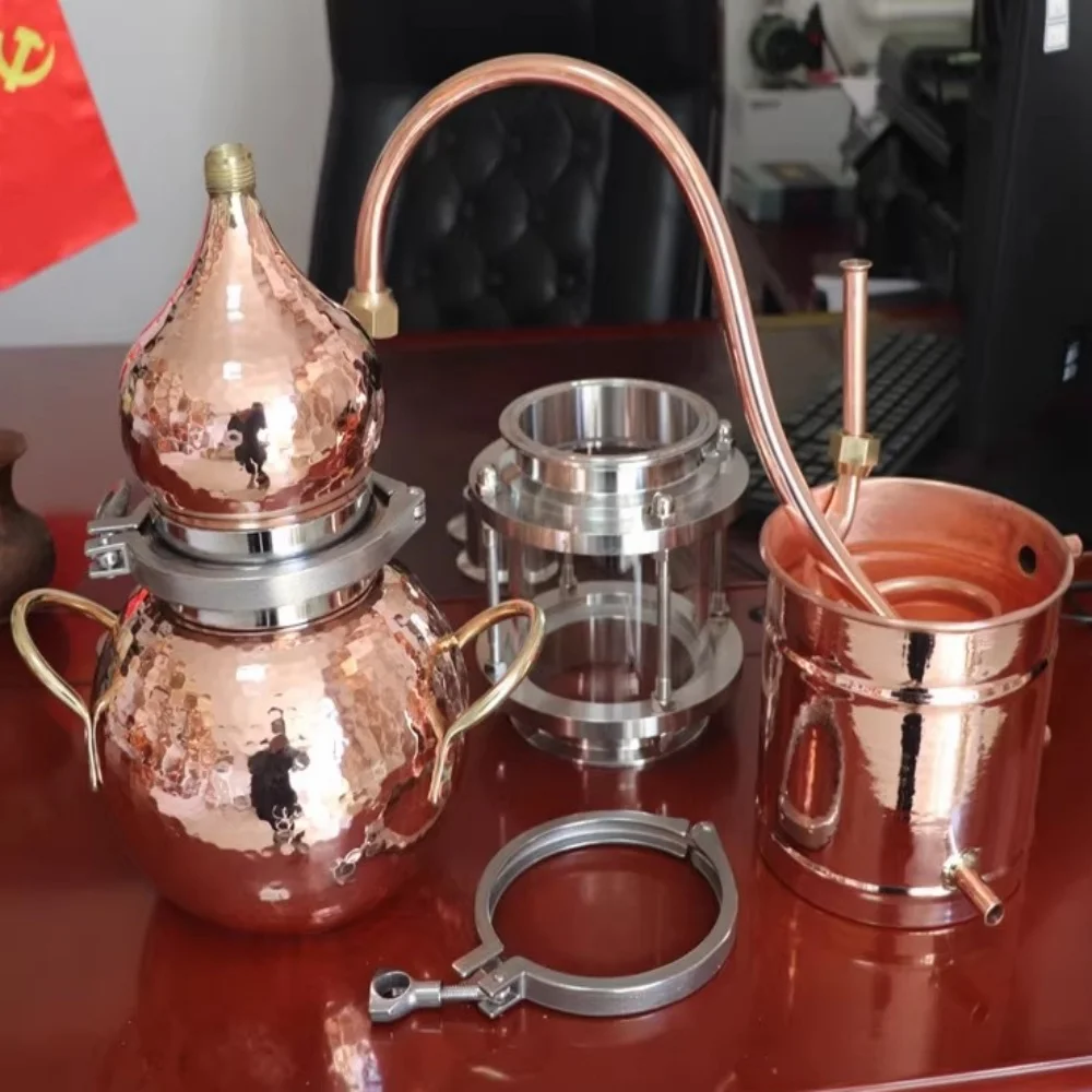 10 Liters ,Pure Copper Distiller,Household Small Antique Distillation Equipment,Distilled Liquor,Perspective Distillation Equipm