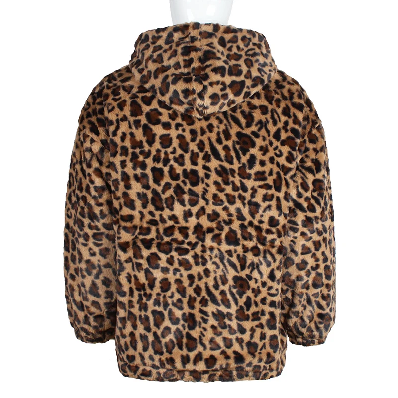 PFHQ Trend Men's Faux Fur Jacket Colorful Leopard Print Plush