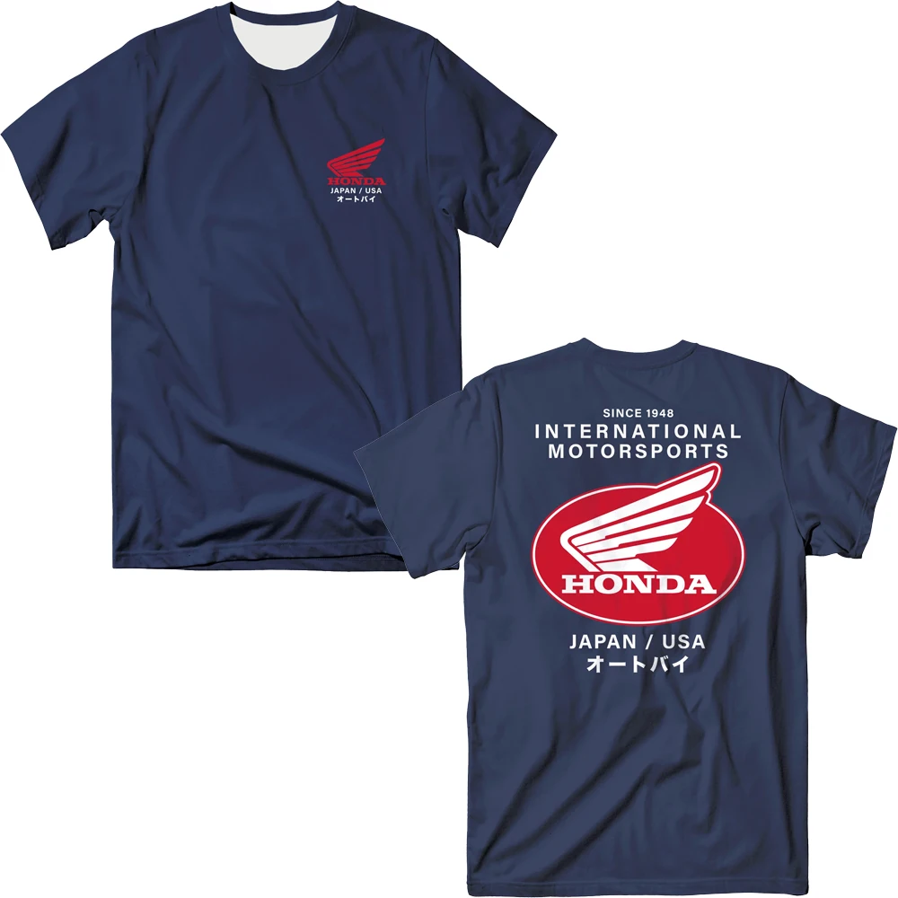 هوندا موضة عادية ريترو الهيب هوب تي شيرت الرجال والنساء مريحة سترة رياضية علوية الصيف المتضخم تنفس التجفيف السريع قميص #2