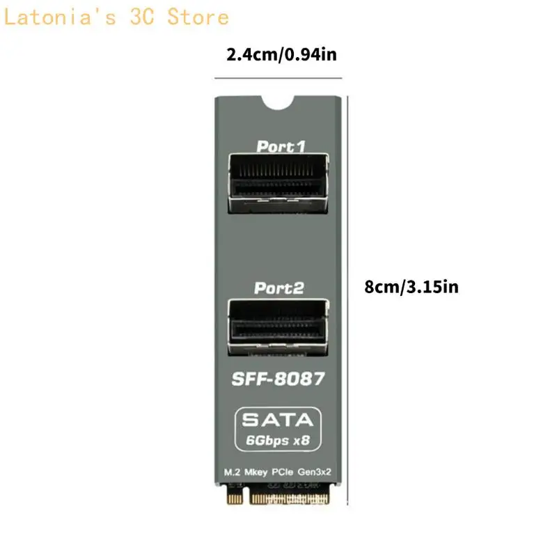 Routing-Erweiterungskarte für acht Laufwerke mit zwei SFF-8087-Ausgängen, M-Key-PCIe-Karte für internes Speicherlayout und – Detail 6