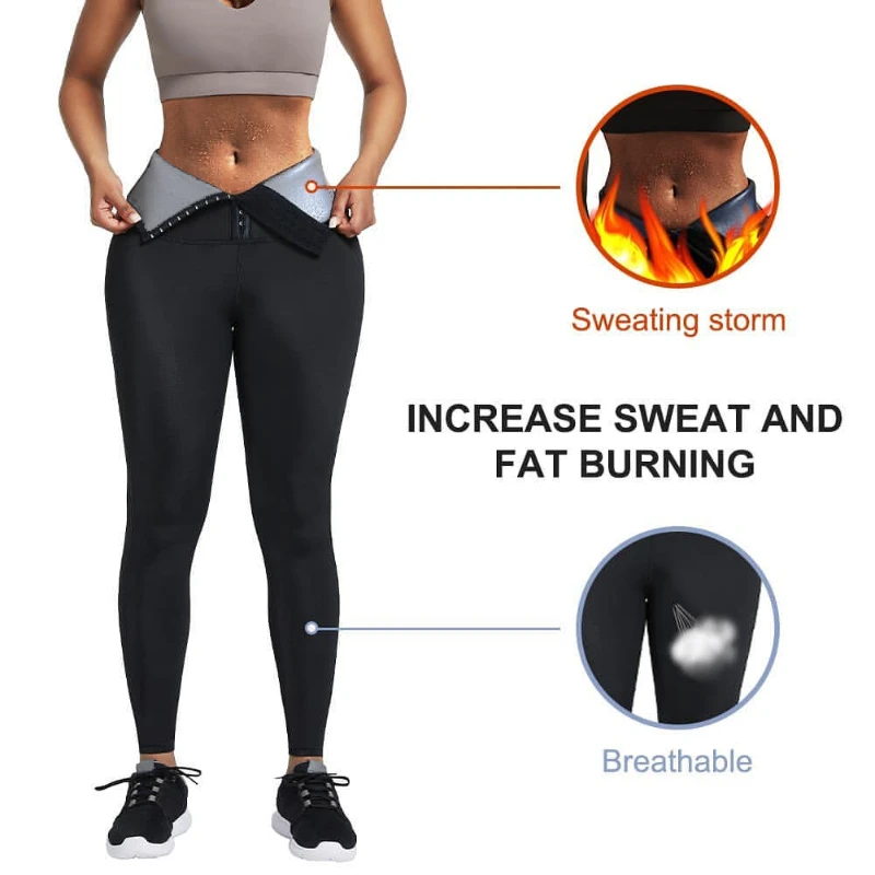 Body Shaper Sauna Slimming Pants Thermal Sweat Capri Gym Compression Fitness Shorts Leggings Workout Sauna Suit for Weight Loss