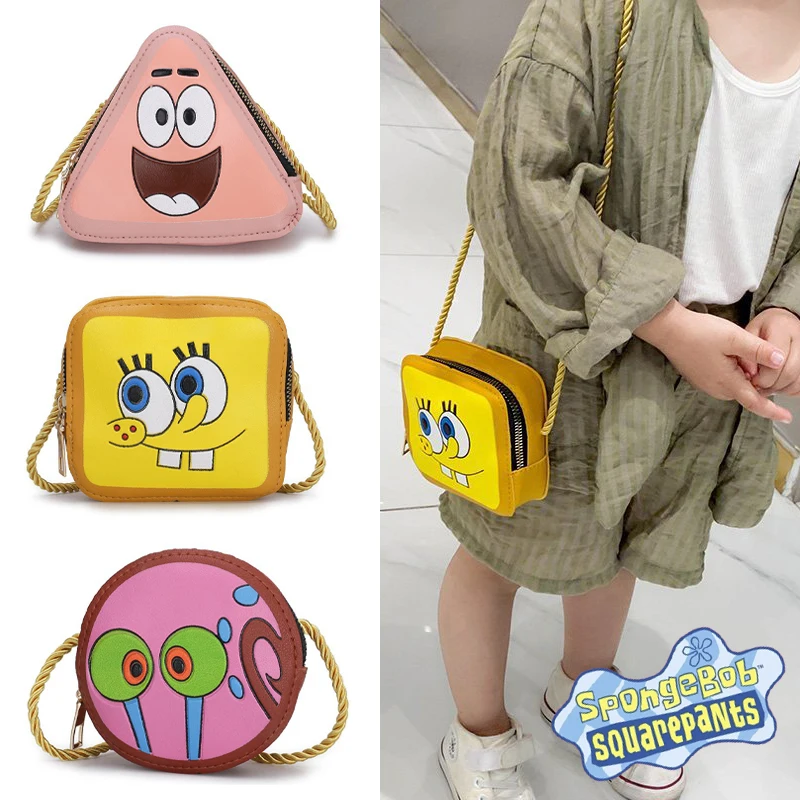 SpongeBob Patrick Star Shoulder Bag Cartoon Crossbody Bags Anime Creative Girl Coin Purse Kids Key Money Storage Wallet Handbag