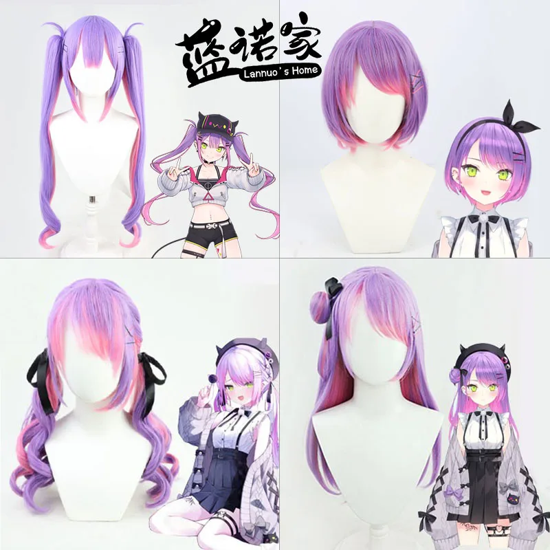 

Virtual YouTuber VTuber Hololive Tokoyami Towa Anime Cosplay Wigs Fiber Heat Resistant Synthetic Hair + Wig Cap