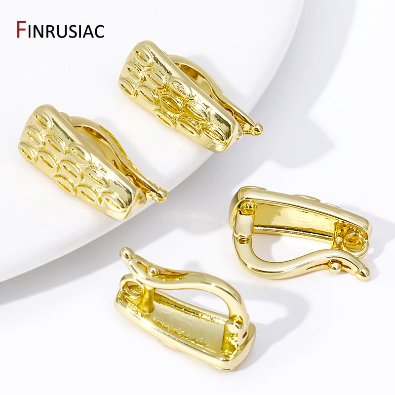 Wholesale 18K Gold Plated Brass Hinged Necklace Enhancer Charms, Pendants Bail Connector For DIY Jewelry Making Supplies