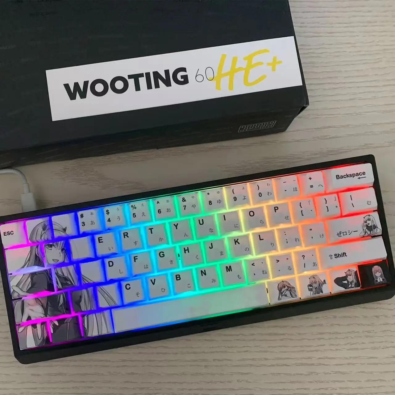 140 Keys DARLING in the FRANXX Dragon Lady keycaps Cherry Keycap Set PBT Anime Keycaps for 60/64/84/87/104 Mechanical Keyboards