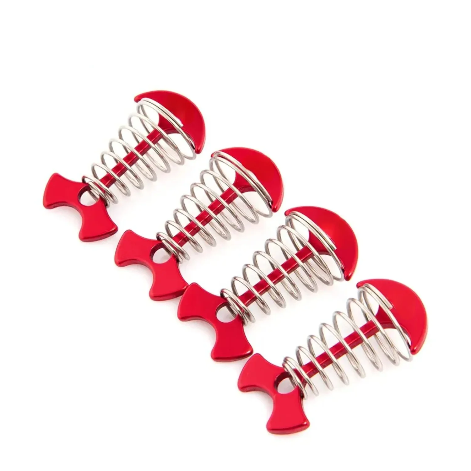 4 ชิ้น/เซ็ต Camping ปรับ Plank รูปเกลียวกระดูกปลา Deck Carabiner ลมเชือกหัวเข็มขัดเต็นท์ Hook Board Peg