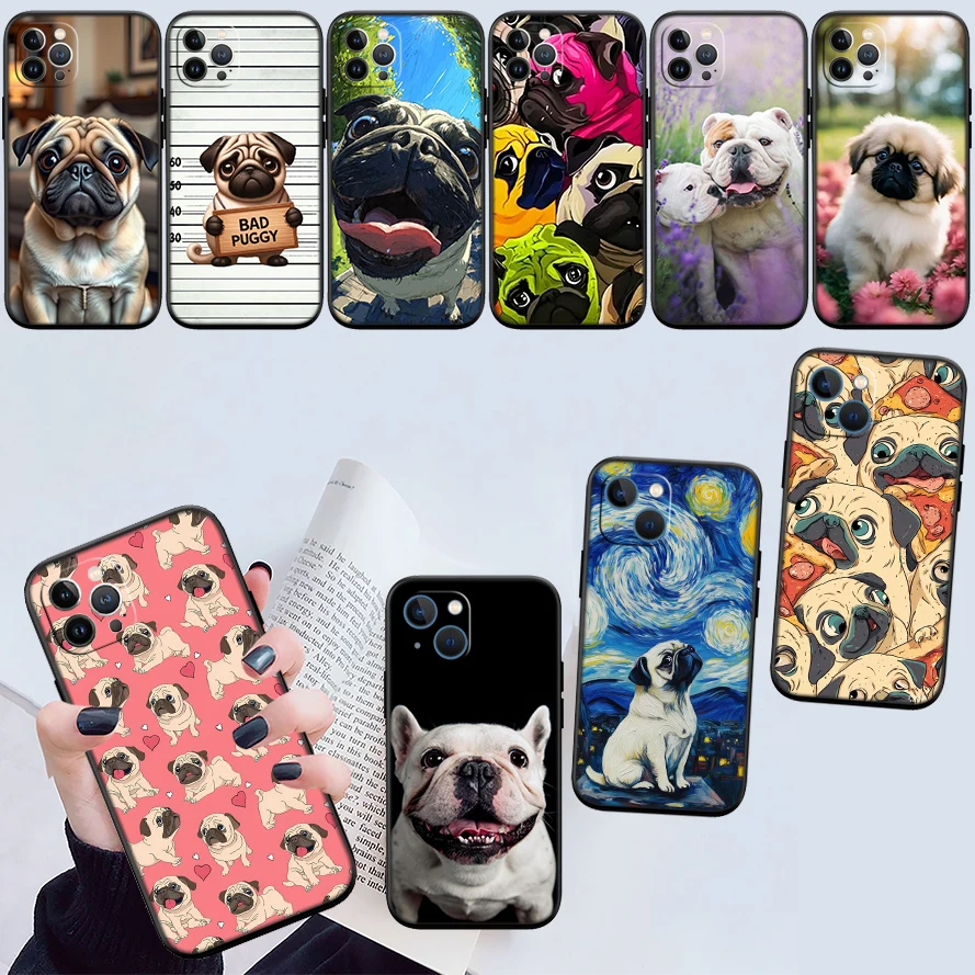 HU42 Pug Dog Cartoon Phone Case for Samsung Galaxy S26 Ultra FE Pro A05 A05S A06 A16 A20 A27 S10 Plus S10e S10+