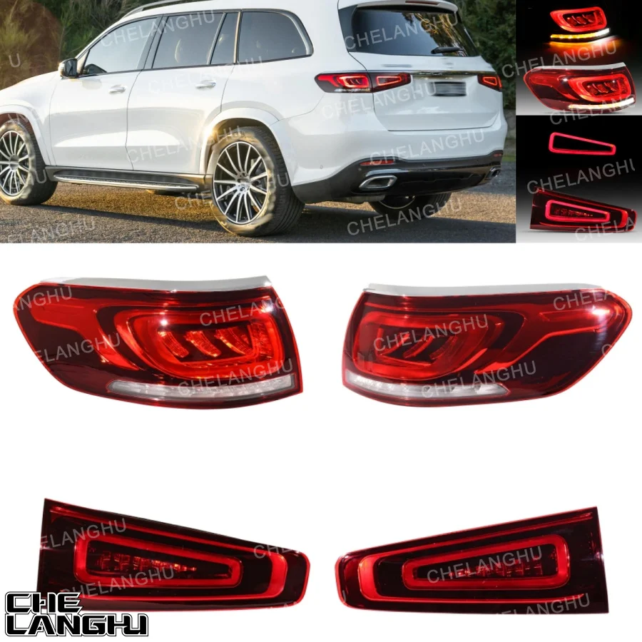 

LED Tail Light For Benz GLS W167 GLS450 GLS580 GLS63 AMG 2020 2021 2022 2023 1679062907 1679063507 Car Rear Stop Lamp