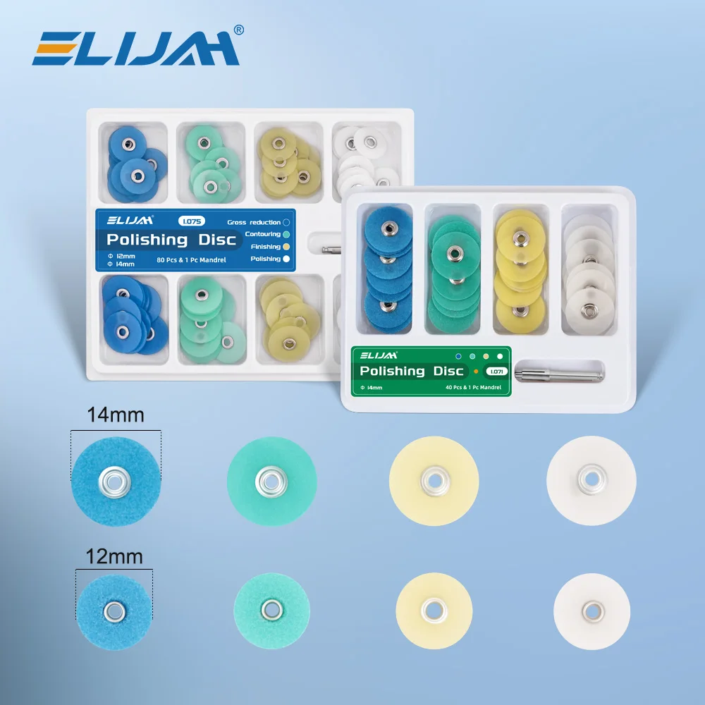 

ELIJAH 80/40Pcs/Box Composite Polishing Discs for Low Speed Handpiece Dental Consumables Multi-Grit Teeth Whitening Ceramic Tool