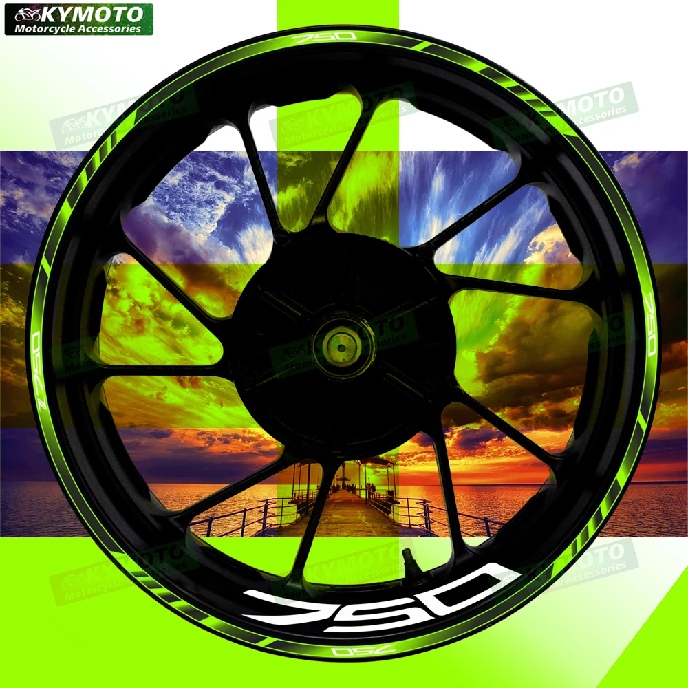 

Для Z750 Z 750 аксессуары для мотоциклов 17-дюймовые наклейки на передние и задние колеса светоотражающие наклейки на колеса наклейки на обод украшения