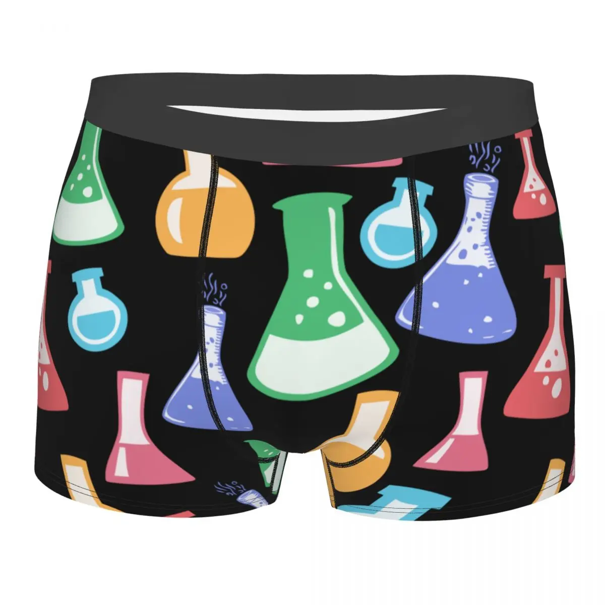 Flask Chemistry Men Underwear Boxer Briefs Shorts Panties Funny Mid Waist Underpants for Homme