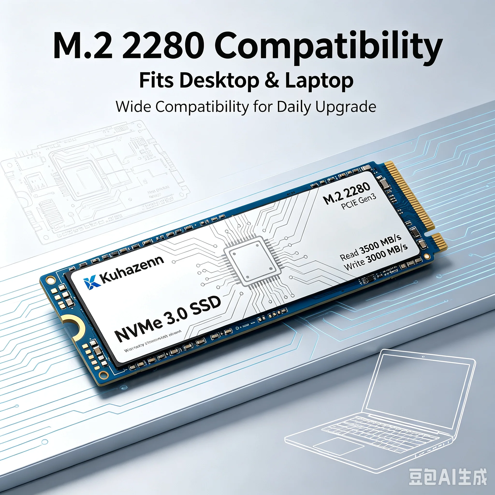 Kuhazenn Gaming SSD M.2 2280 NVMe PCIe3.0 High Speed 3500MB/s Read Internal Solid State Drive 256GB 512GB 1TB For Gaming Laptop