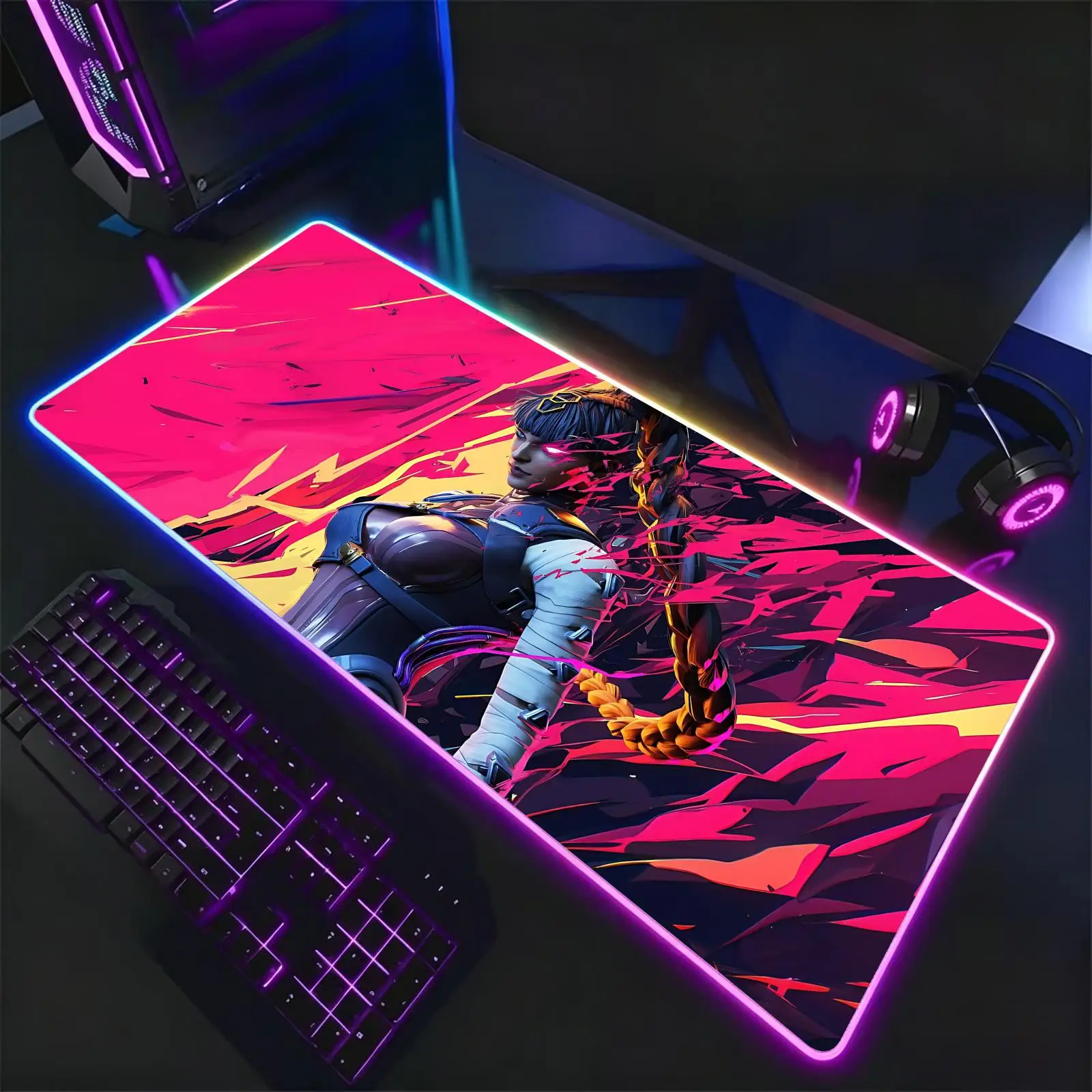 Fragpunk  Mouse Pad RGB Color Changing Gaming Mouse Pad, Stitched Edges, XXL Large Keyboard Desk Mat
