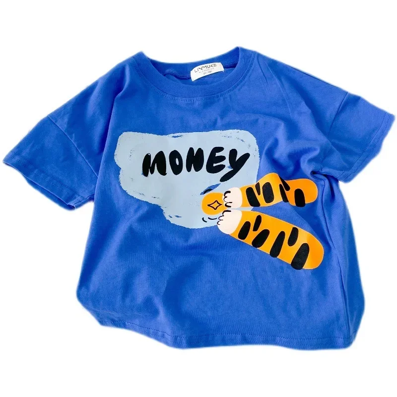 2023 Summer Children T-shirt Cartoon Tops for Kids Short-sleeve Boys Girls Blouse Baby Tees 1-8years Toddler Outerwear