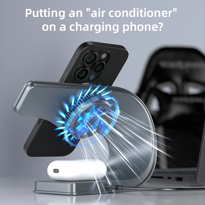 Apple TEC Cooling 3 in 1 Wireless Charger Stand For Magsafe iPhone 17~12 Pro Max Apple Watch 9/8/7 Airpods Pro Magnetic Fast Charging - Aliexpress Deal