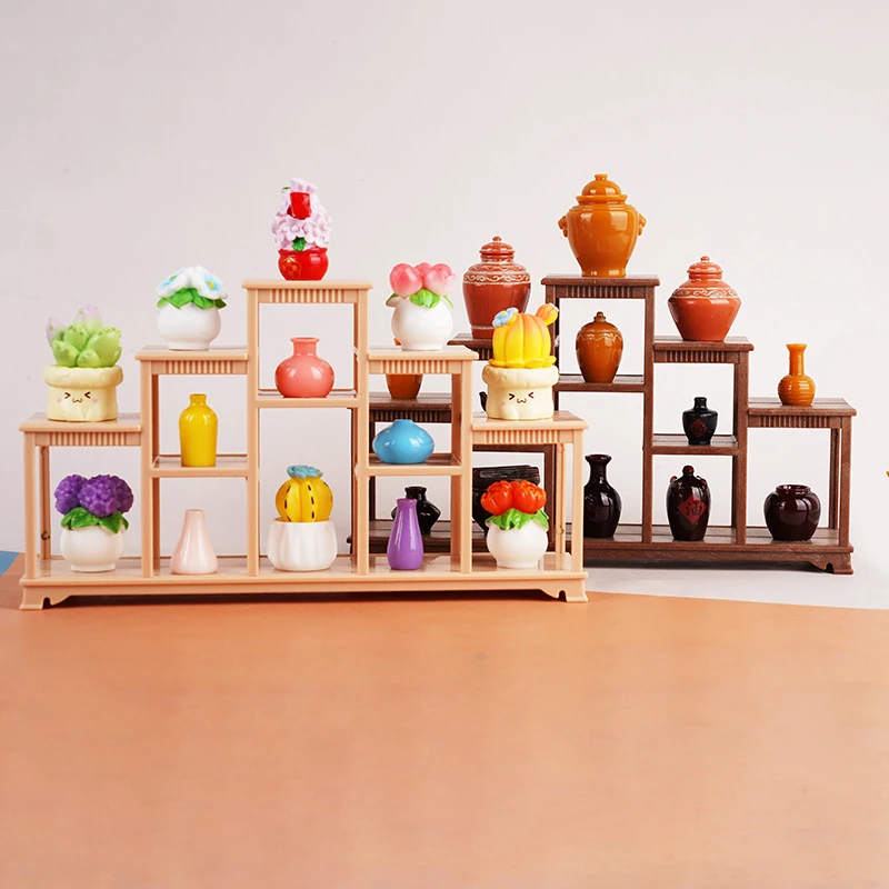 1Pcs Doll House Simulation Bogu Frame Model Miniature Living Room Storage Rack Display Cabinet Ornaments DIY Accessories