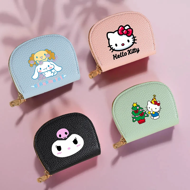 

HelloKitty женский кошелек на молнии портативная мини-сумка для карт Kuromi женский карман для монет сумка для ключей держатель для кредитных карт женские кошельки подарок