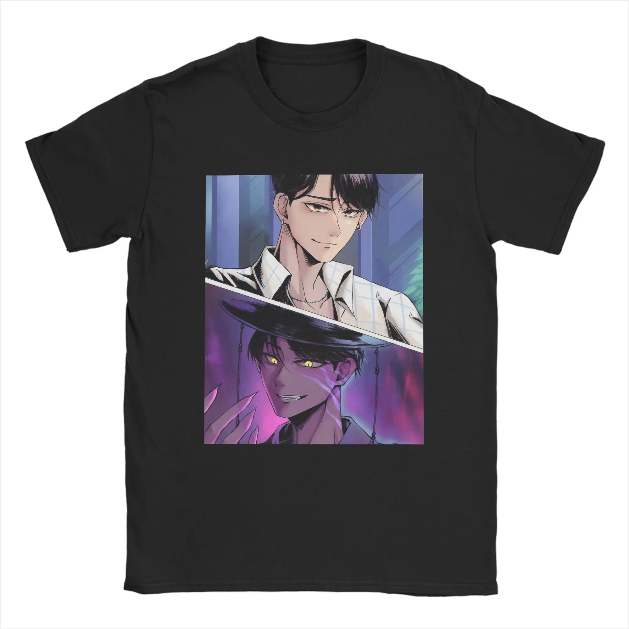 

Men T-Shirt Jinu KPop Hunters Demon Boy Dual Form Sweet And Sinister Vibe Vintage Cotton Tee Shirt Short Sleeve T Shirt