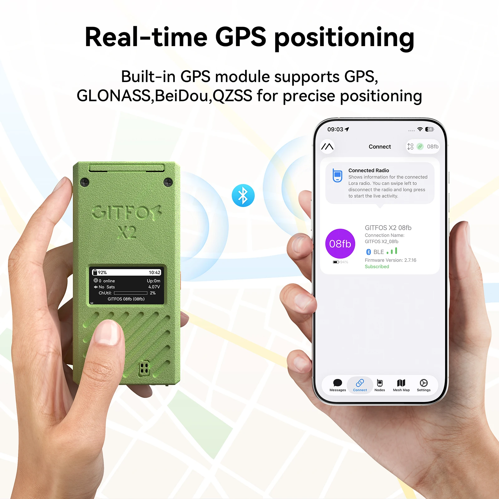 GITFOS X2 Meshtastic nRF52840, LORA SX1262, L76K GPS 안테나(5000mAh 배터리 포함), 블루투스 5.0, 배터리 타…
