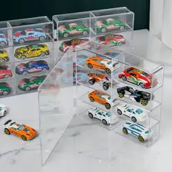 1Pc Vehicles Car Model Toys Storage Box Transparent Acrylic Display Case Compatible With 8 Slots Display Case For Die Cast Cars