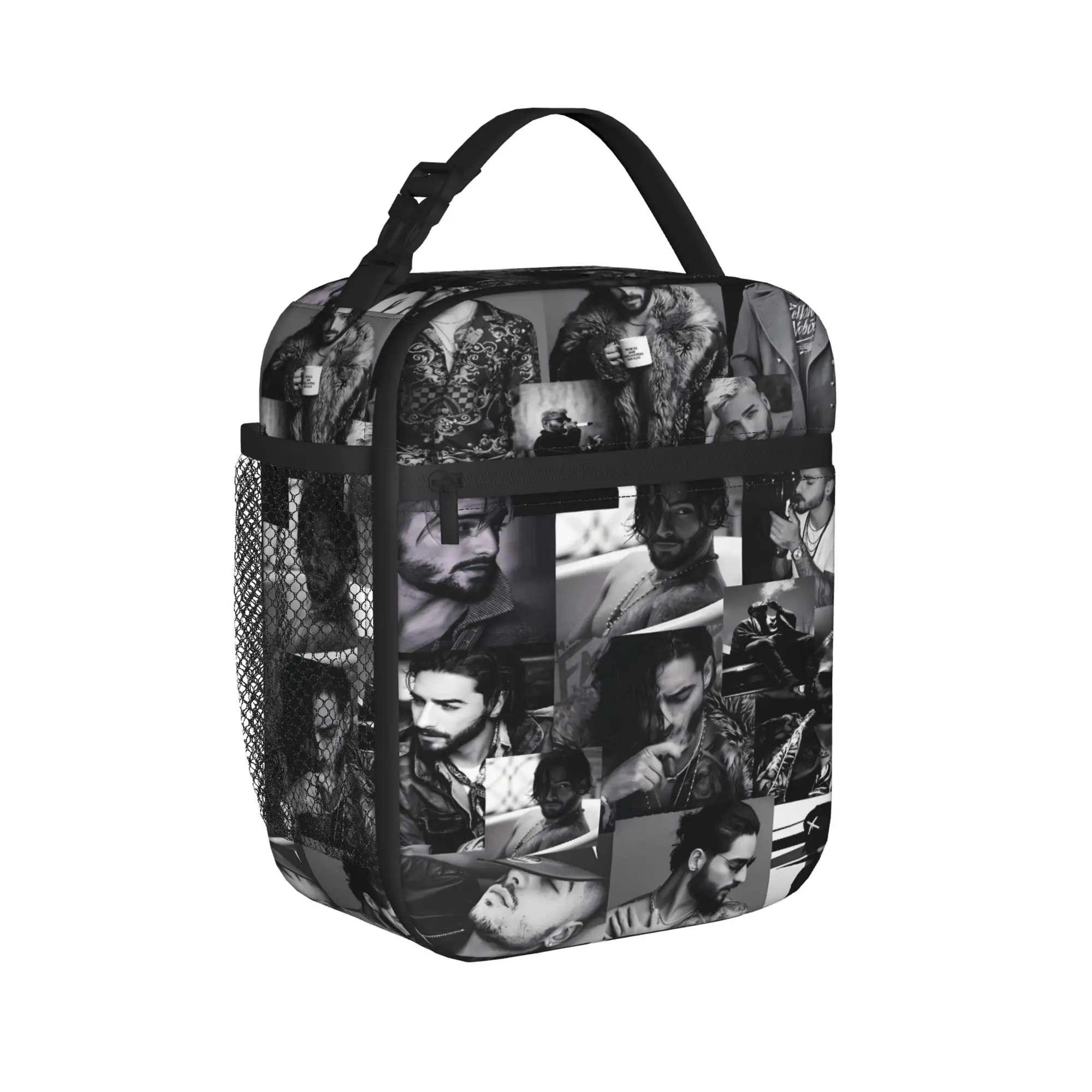 Maluma Rapper Lunch Bag  Vintage Lunch Box Picnic Portable Insulated Thermal Tote Handbags Child Waterproof Graphic Cooler Bag
