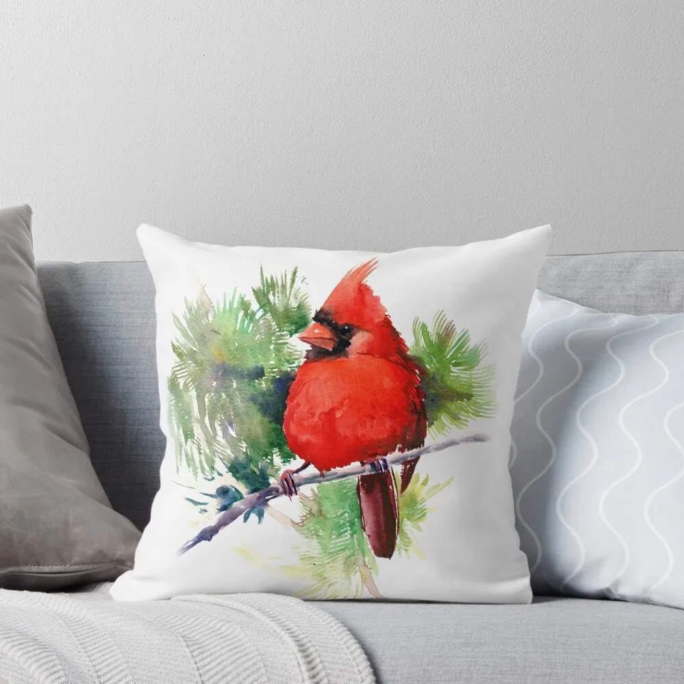 

Red Cardinal Bird Throw Pillow anime girl Cushions For Sofa Sofa Cushion Cover Pillow Cases Decorative pillow