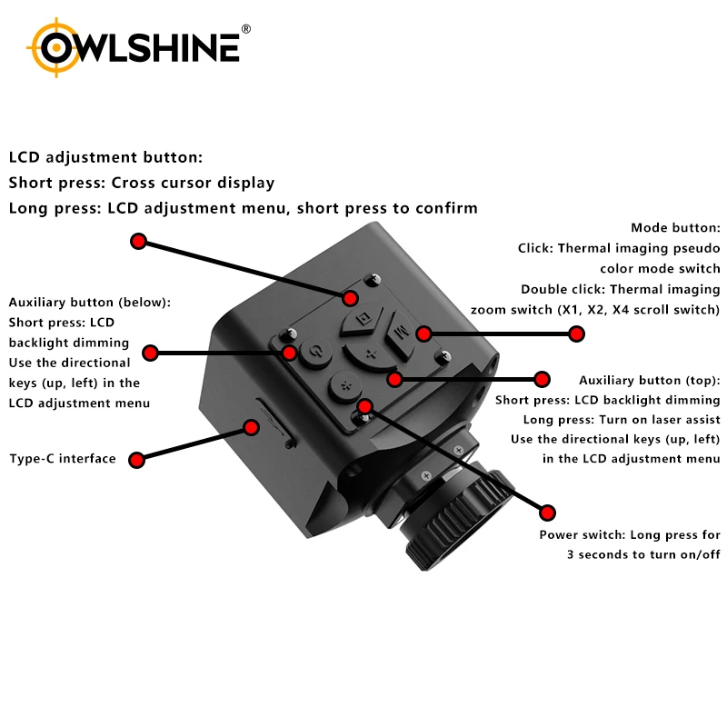 Lenti da 9,7 mm 19 mm 320 * 240 Telecamera per immagini termiche a infrarossi per esterni JS Nighthawk x2-Frigate Misurazione per trovare punti caldi