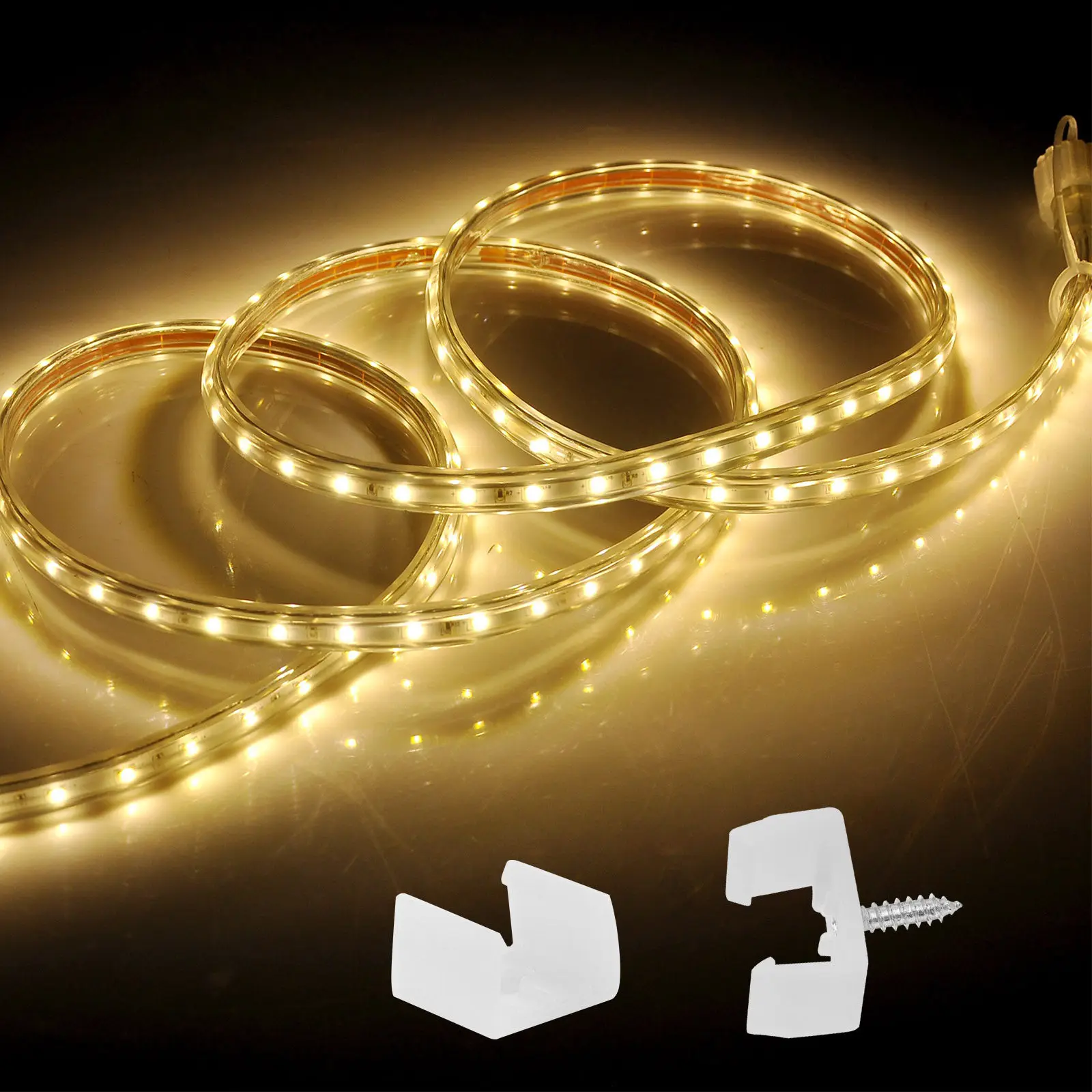 

100 шт. пластиковых крепежных клипс для светодиодных лент, прочные держатели, простая установка, подходят для водонепроницаемых светодиодных лент и шкафов