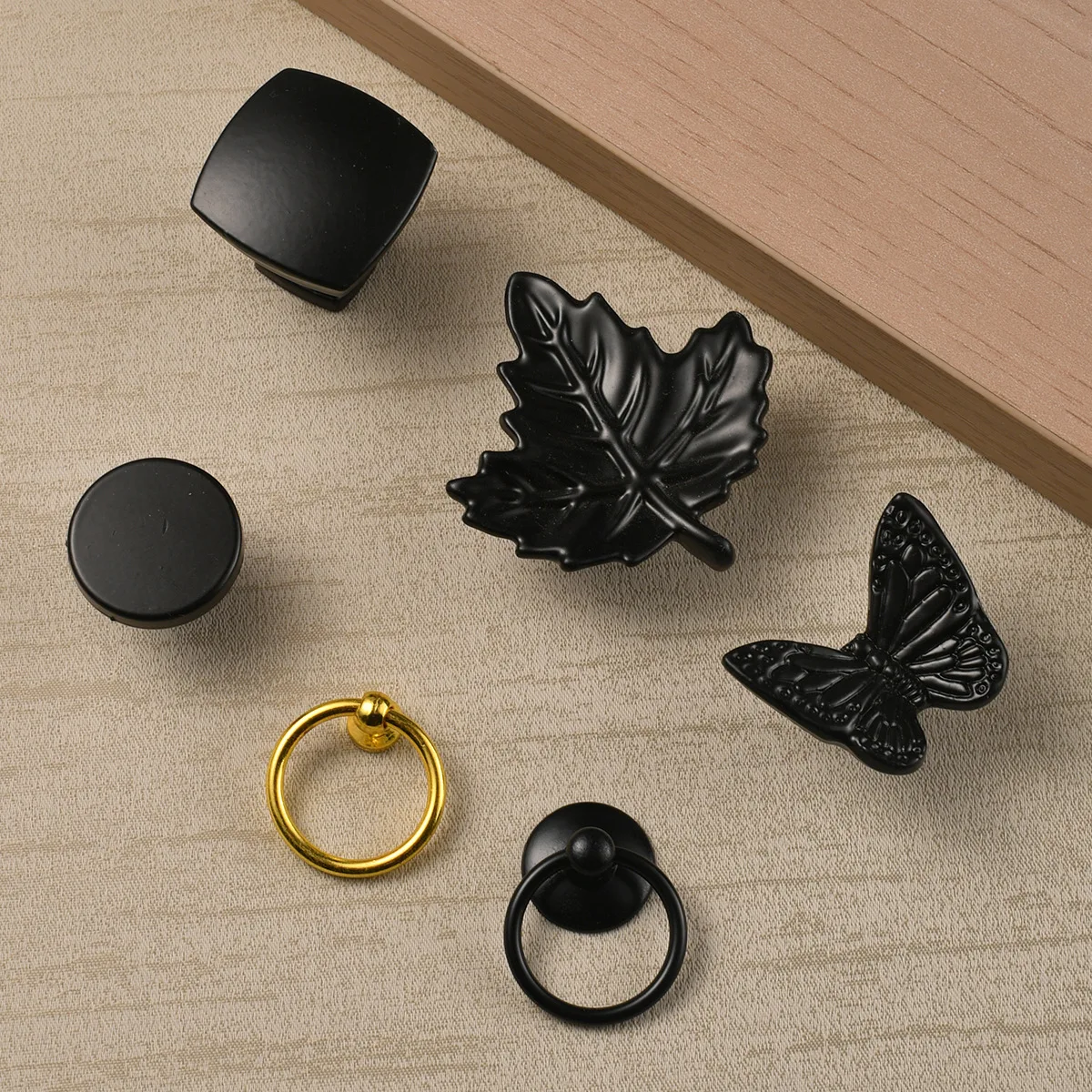 

6pcs Starfish butterfly hand-holding zinc alloy single-hole drawer cabinet wardrobe home decoration single-hole