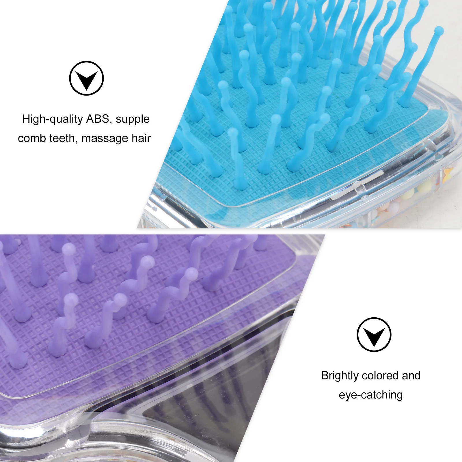 

2 шт., расчески с подушкой безопасности, пластиковая радужная расческа для распутывания массажа для ежедневного ухода за волосами, легкие прочные парикмахерские расчески с героями мультфильмов