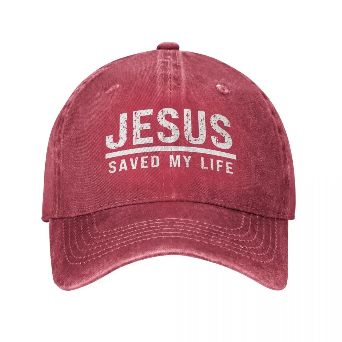 

2026 Casual Washed Jesus Saved My Life Ponytail Baseball Cap Dad Spring Summer Snapback Hat Cap Hats