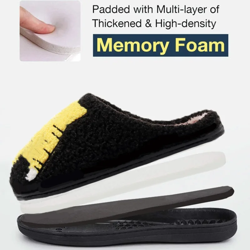 2026 Damen Herren Cartoon Niedliche Küken-Druck Baumwoll-Hausschuhe Fleece-Oberfläche für Zuhause Herbst Winter Leichte Weiche Innenraum-Schuhe – Detail 2