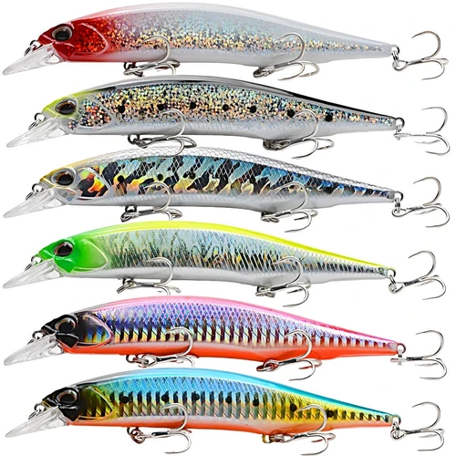 Tres ganchos Mino de lanzamiento largo, cuentas de sonido, cebo Luya, gancho para tanque de sangre, cebo falso de agua flotante, 12cm/18,3g, 1 Uds.